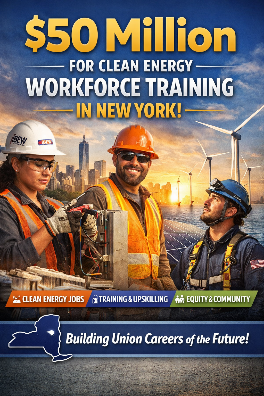 New York Expands Clean Energy Workforce Investment: $50 Million to Power Union Careers of the Future