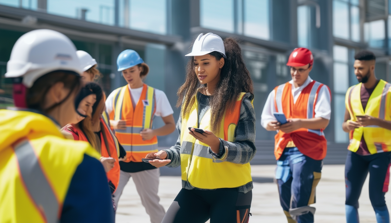 A group of union workers engaged in physical activ